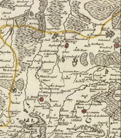 Uitsnede uit kaart met hierop noorden van Graafschap Loon 1754